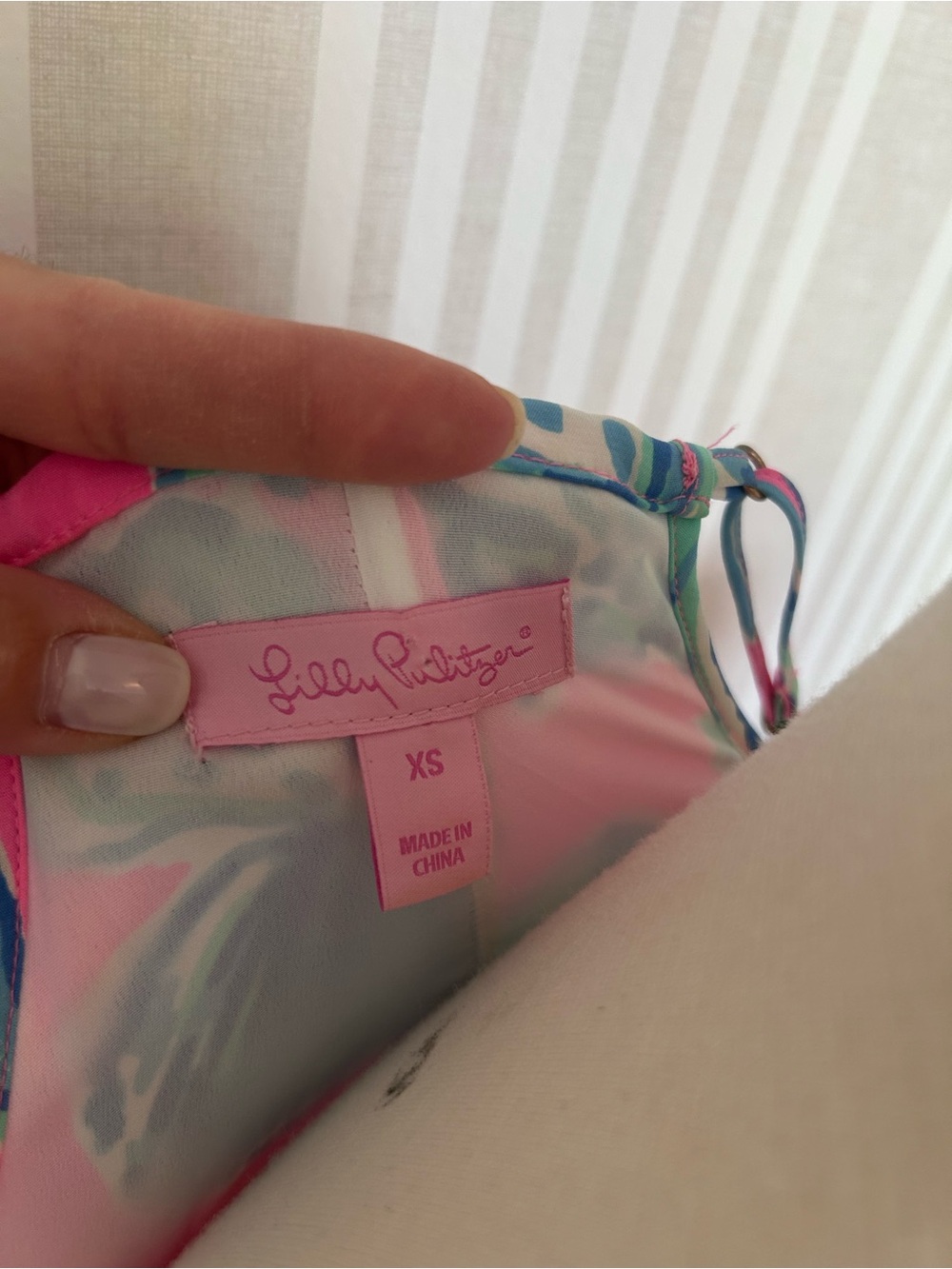 Lilly Pulitzer Clara Slip Halter Dress 100% Silk Women’s Size XS Pink/Blue Shell - Picture 8 of 11